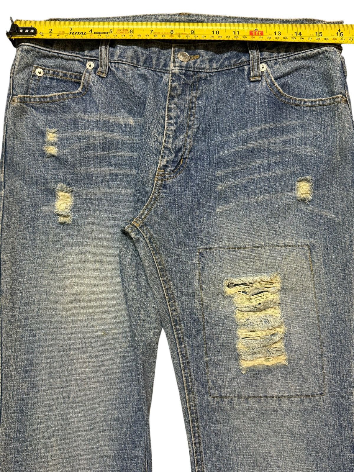 Hysteric Glamour Vintage Japanese Blue Faded Wash Distress Wide Leg Flare Size US 32 / EU 48 - 8 Thumbnail