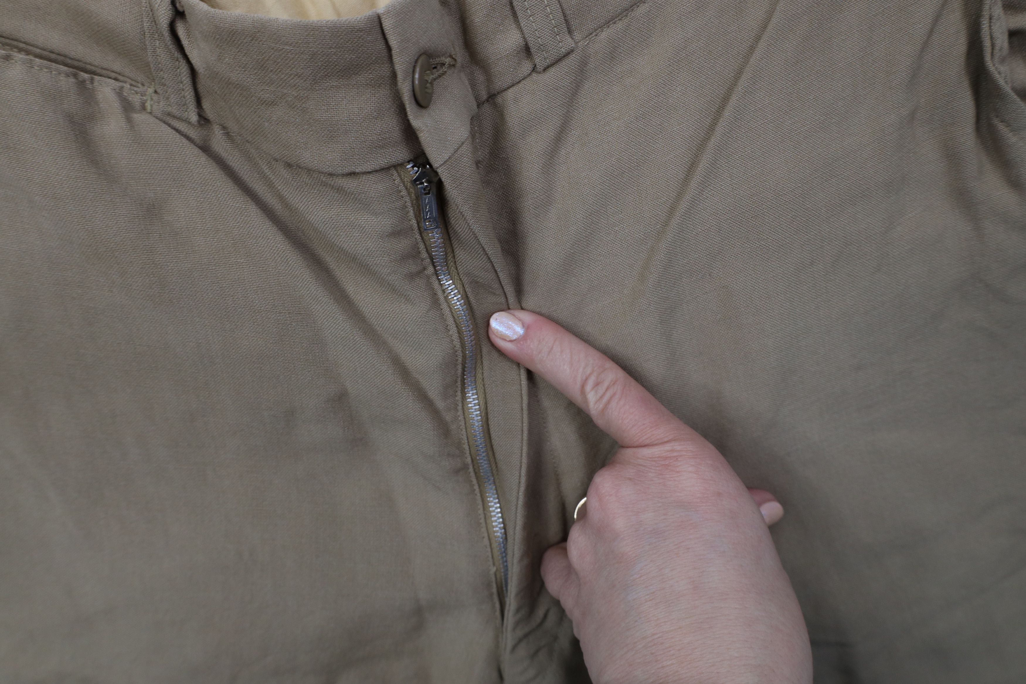 Vintage Vintage 50s Hollywood Regency Gabardine Wide Leg Chino Pants Size US 30 / EU 46 - 6 Thumbnail