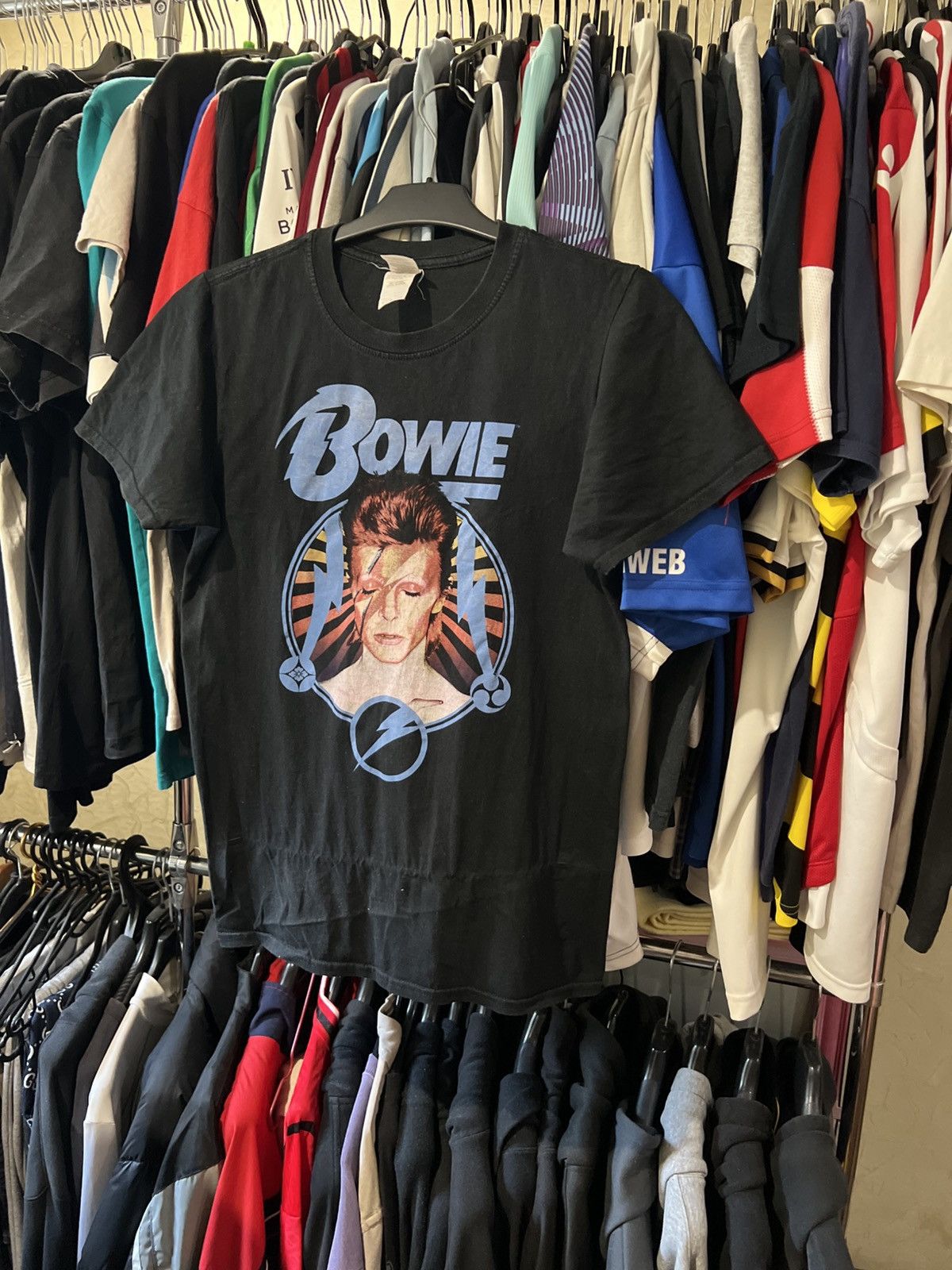 Band Tees VINTAGE DAVID BOWIE STARBURST GRAPHIC AOP T SHIRT BAND ROCK Size US S / EU 44-46 / 1 - 2 Thumbnail