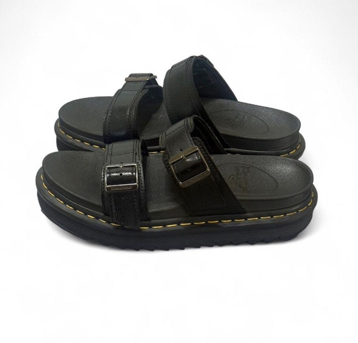 Dr. Martens Dr. Martens Platform Sandals | Black Leather Buckle Slides Size US 8 / IT 38 - 7 Thumbnail