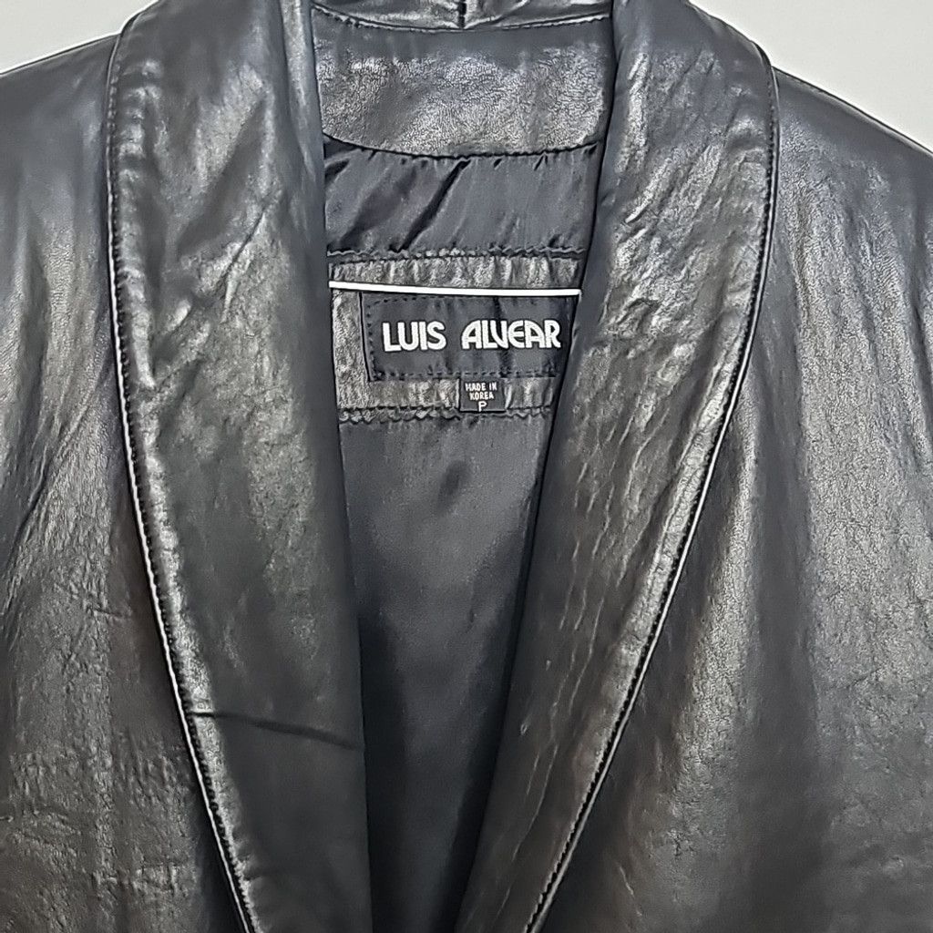 The Unbranded Brand Luis Alvear Vintage 100% leather long one button jacket sz S Size S / US 4 / IT 40 - 2 Thumbnail