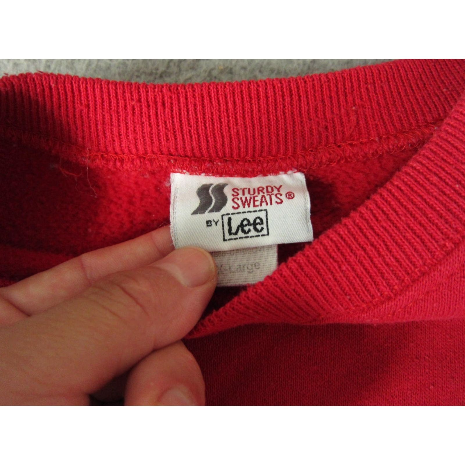 Lee VINTAGE Lee Sweatshirt Womens XL Red Pullover Crew Neck Cotton Polyester Fleece Regular Knit Casual 90s Size XL / US 12-14 / IT 48-50 - 4 Thumbnail