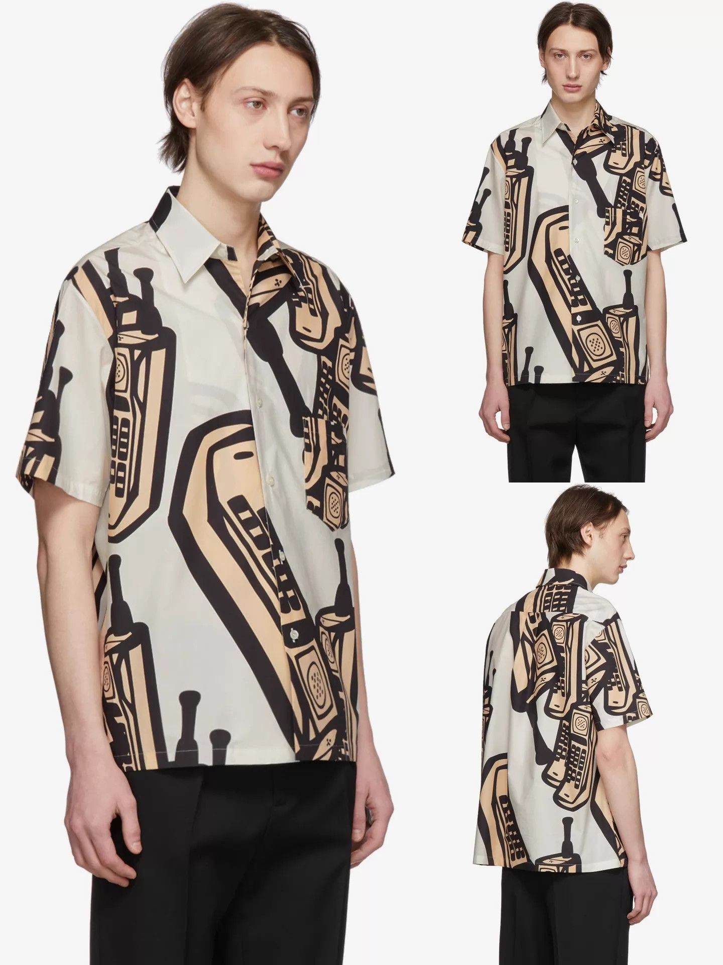 Maison Margiela Maison Margiela S/S19 Graffiti Pkt Shirt 80s Phone Print Size US M / EU 48-50 / 2 - 7 Thumbnail