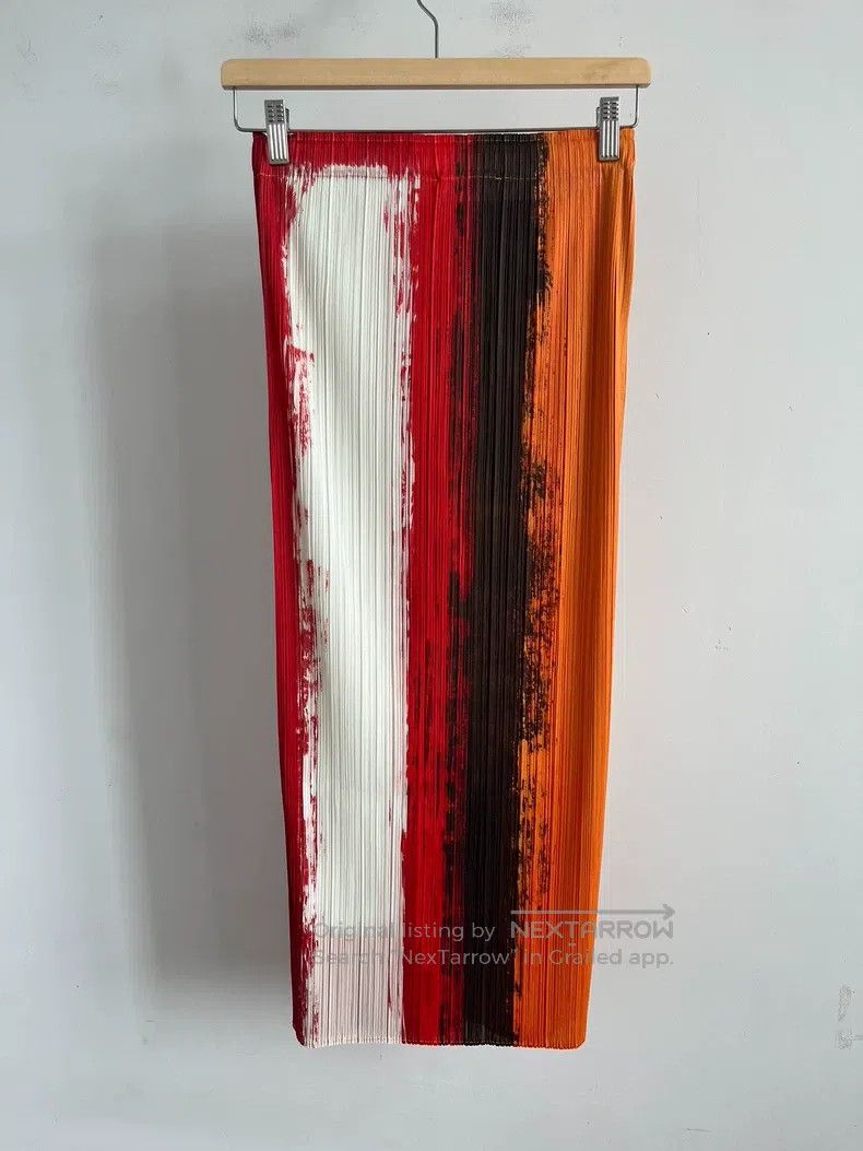 Issey Miyake Issey Miyake size:3 Orange Midi Skirt Size 22" - 2 Thumbnail