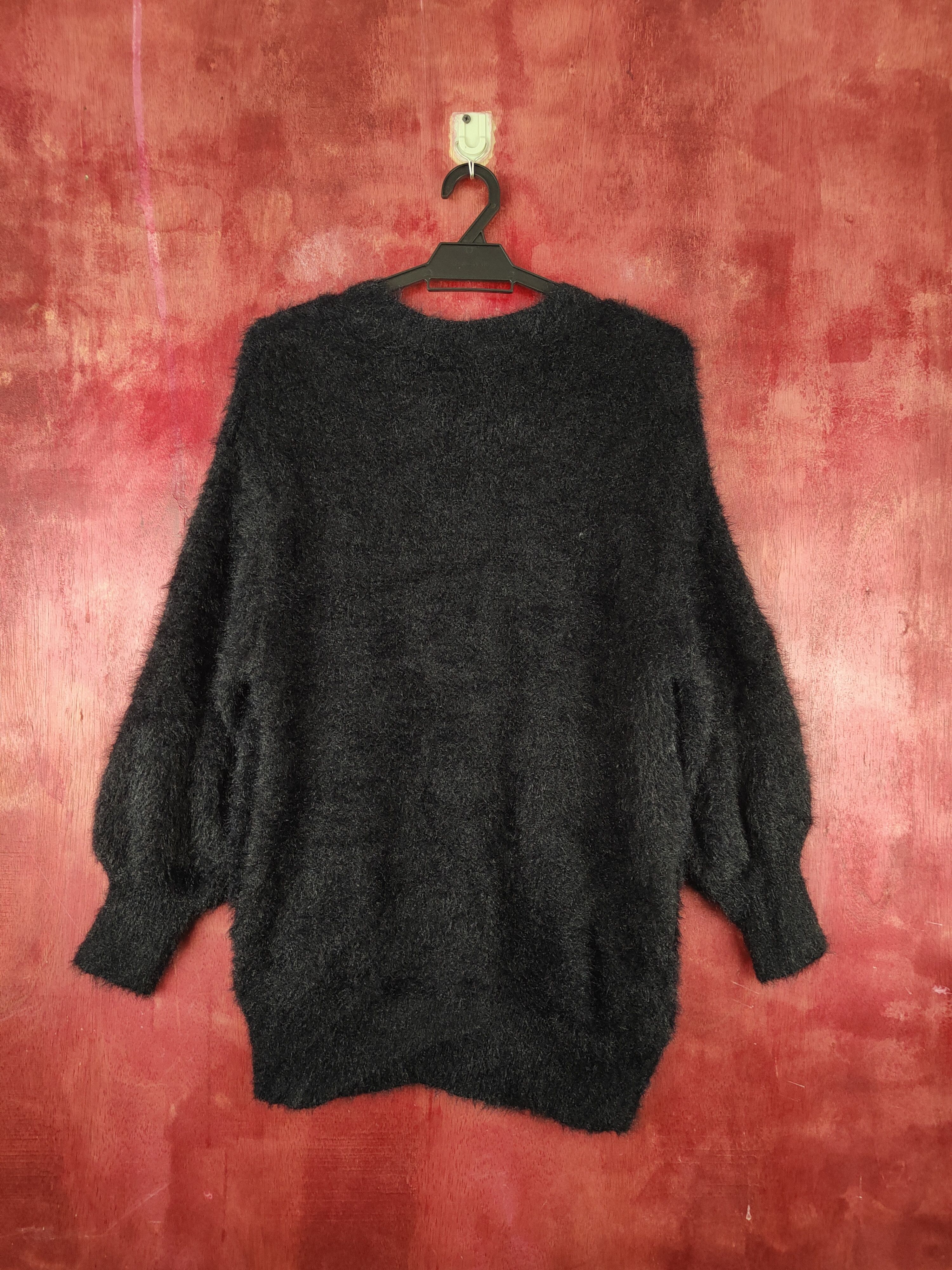 Aran Isles Knitwear GU Black Shag Shaggy Fur Mohair Knitwear Cardigan #S1904 Size L / US 10 / IT 46 - 7 Thumbnail