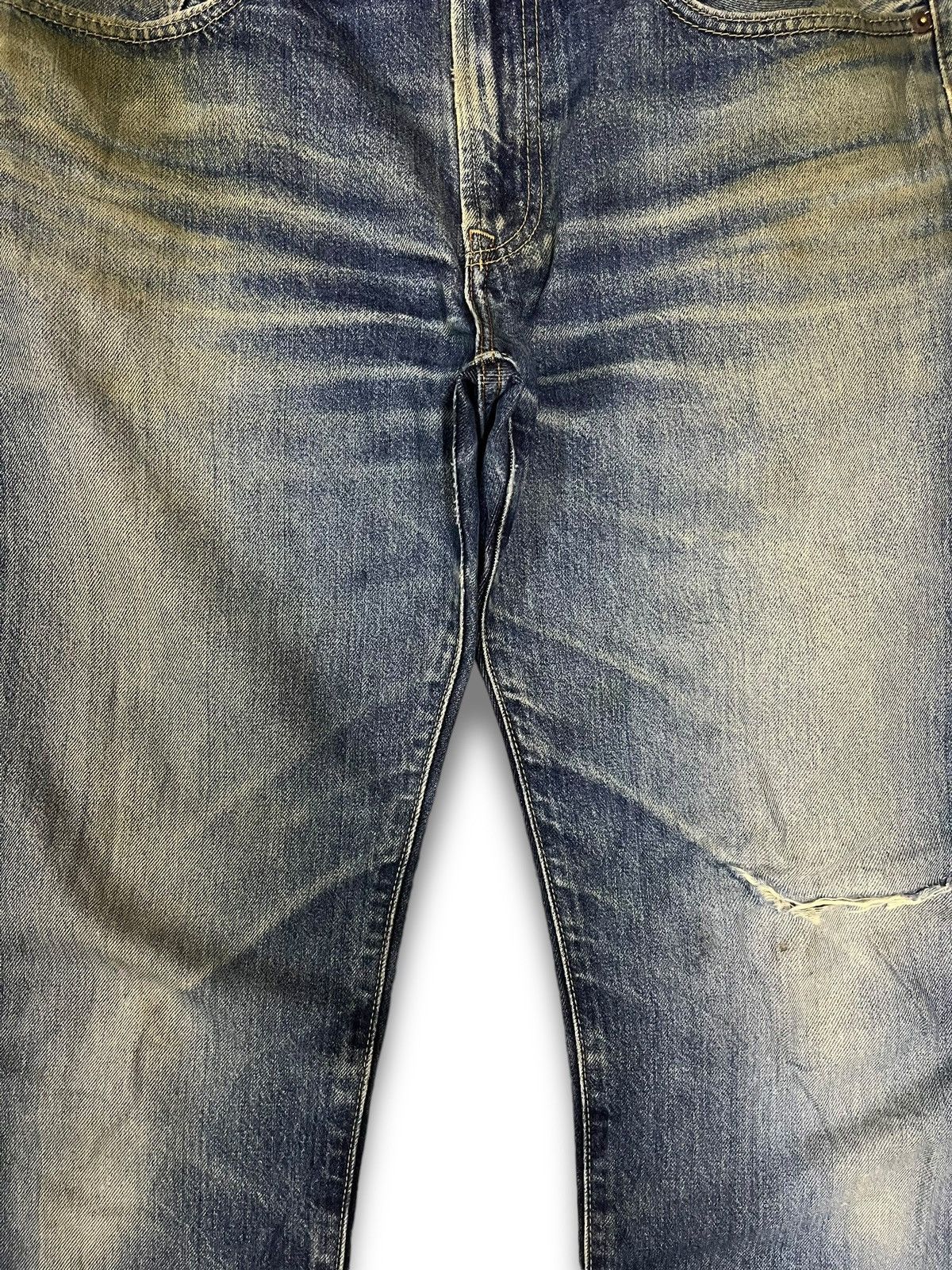 Japanese Brand × Uniqlo Vintage Uniqlo Blue Wash Distressed Loose Style Jeans 34x30 Size US 34 / EU 50 - 5 Thumbnail
