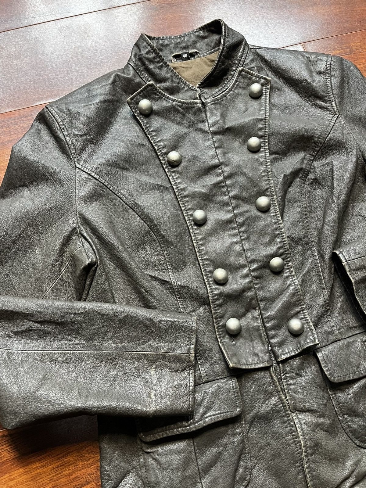Other Dark olive Napoleon leather jacket Size US M / EU 48-50 / 2 - 2 Thumbnail