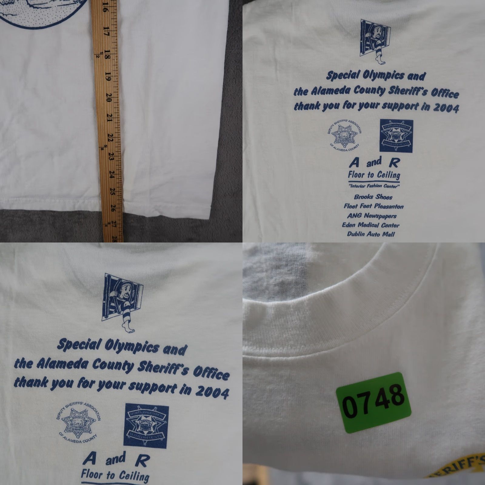 Hanes VINTAGE Hanes Santa Rita County Jail Running T-Shirt Men Medium White 90s Vintage Outdoor Festival Size US M / EU 48-50 / 2 - 8 Thumbnail