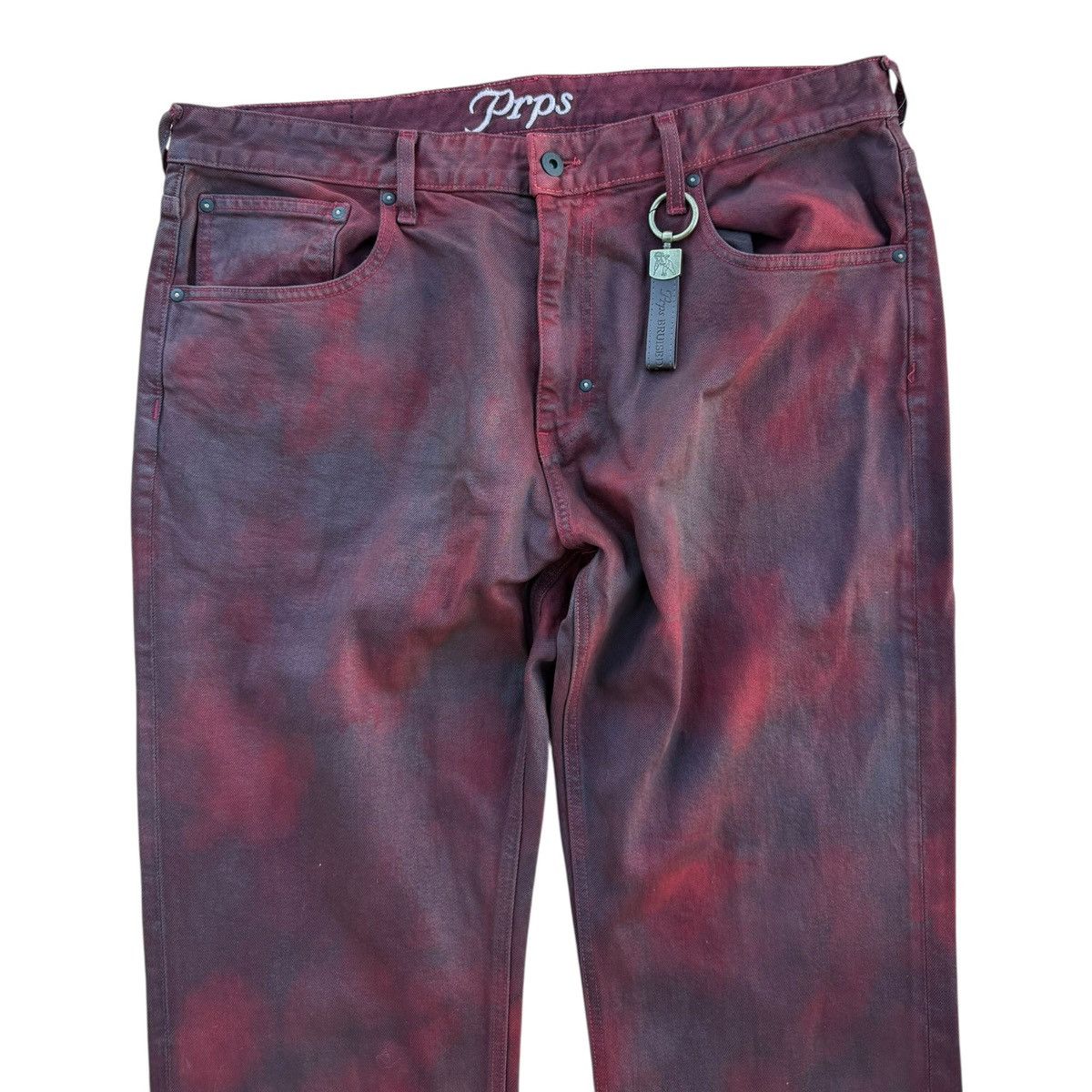 Prps PRPS Barracuda Relaxed Fit Maroon Overdyed Jeans 38 NWT Size US 38 / EU 54 - 4 Thumbnail