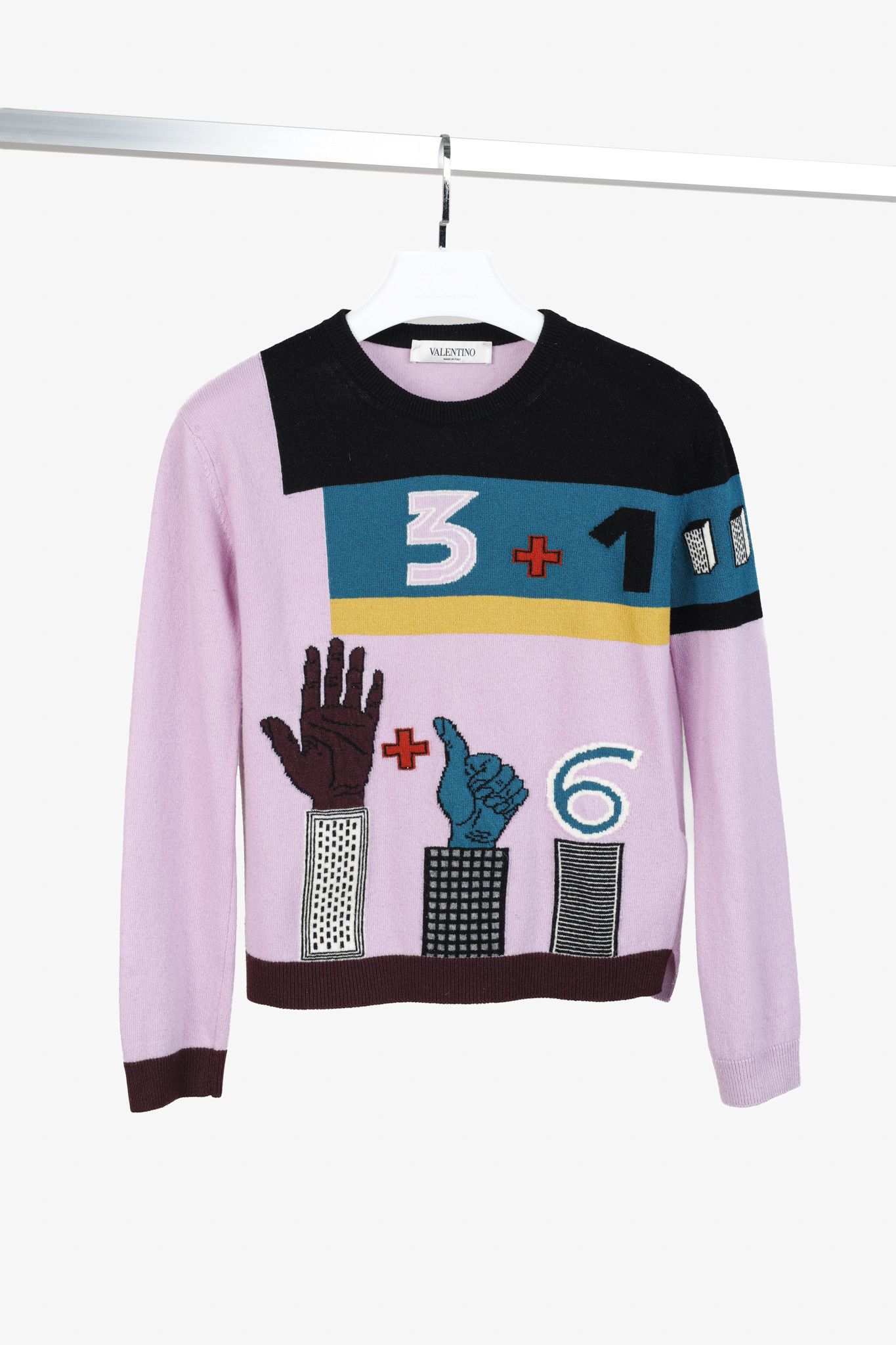 Valentino Valentino AW/17 Runway Cherry Blossom Colourblock Sweater Size XS / US 0-2 / IT 36-38 - 1 Thumbnail