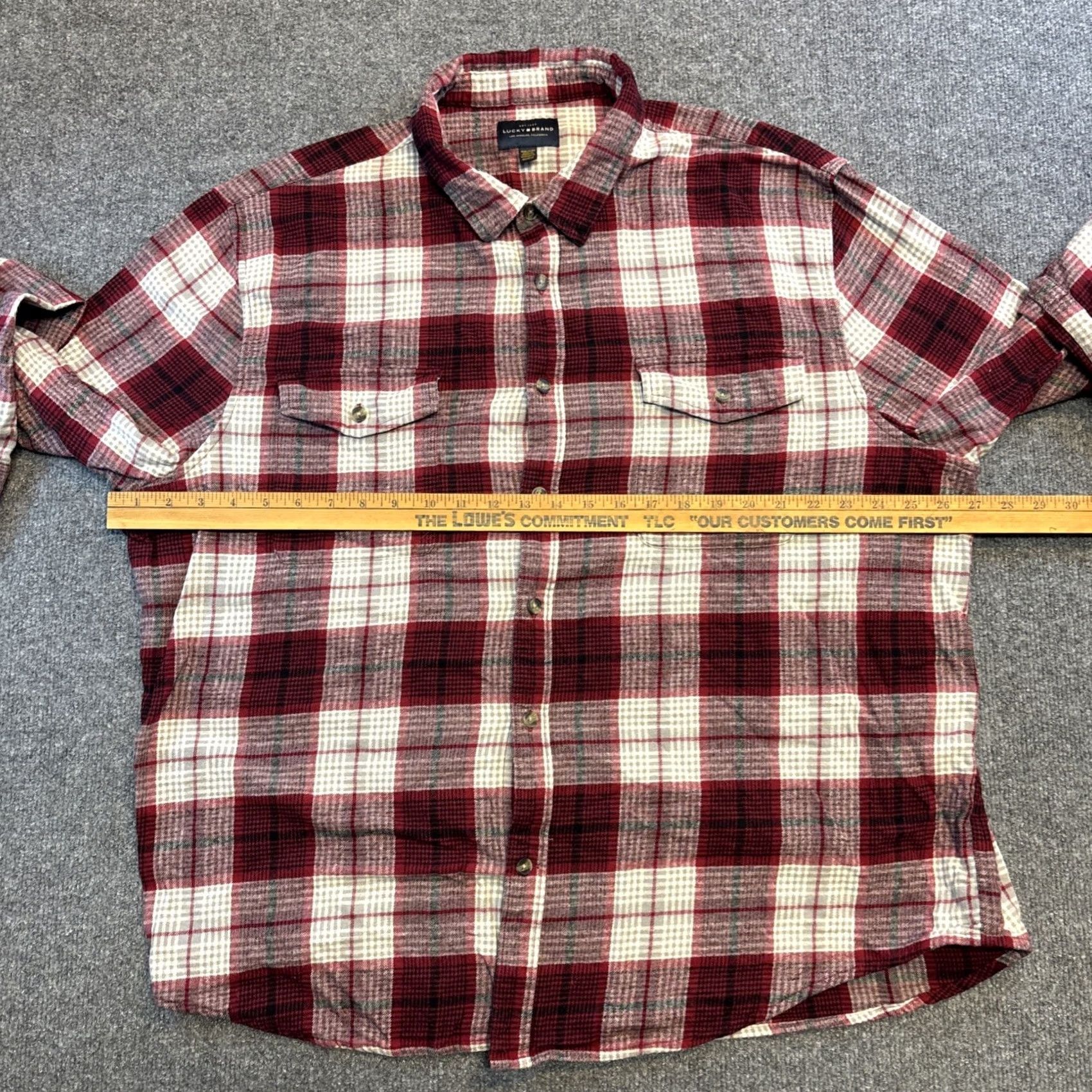 Lucky Brand Lucky Brand Shirt Mens XXL Red Flannel Classic Fit Outdoors Hiking Lumberjack Shirt Size US XXL / EU 58 / 5 - 4 Thumbnail