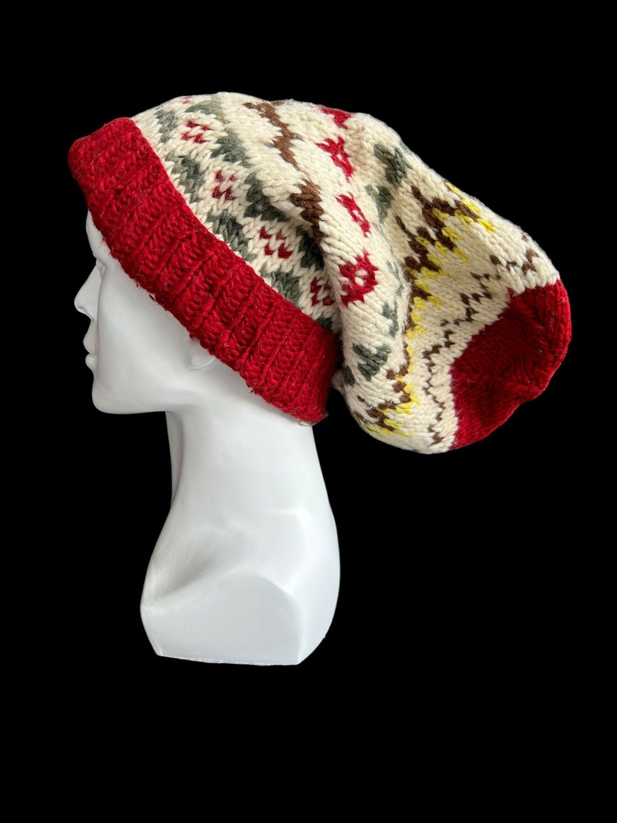 Japanese Brand × Kapital × Vintage Hippies style Crochet Knitted Handmade Long Beanie Hats Size ONE SIZE - 4 Thumbnail