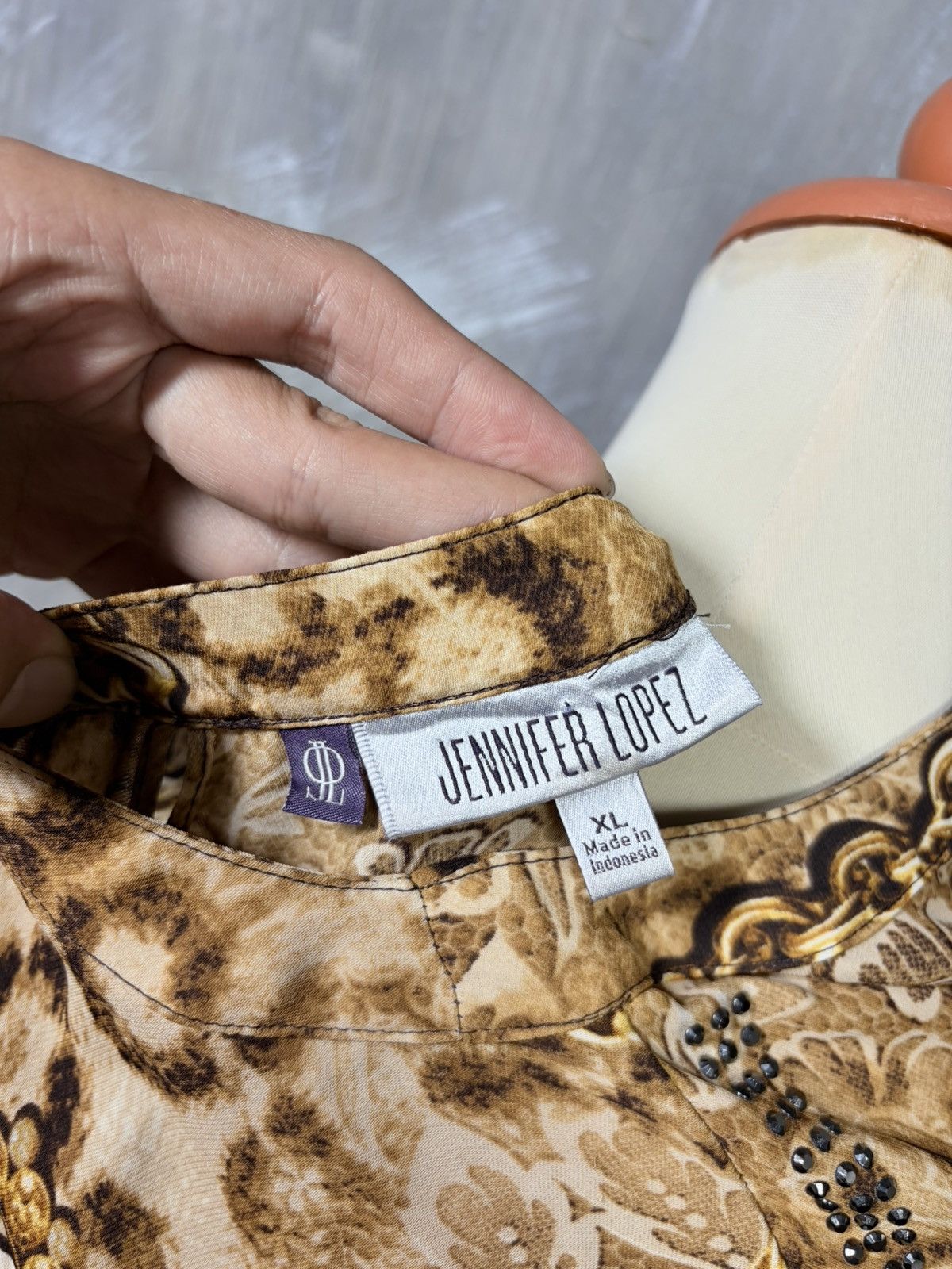Jennifer Lopez Jennifer Lopez Women Half Button Up Shirt Size XL / US 12-14 / IT 48-50 - 9 Thumbnail