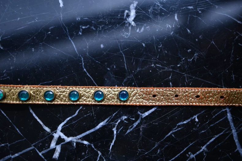 Number (N)ine Number (N)ineMiyashita Takahiro 07 Rivet Emerald Belt 2503- Size ONE SIZE - 8 Thumbnail