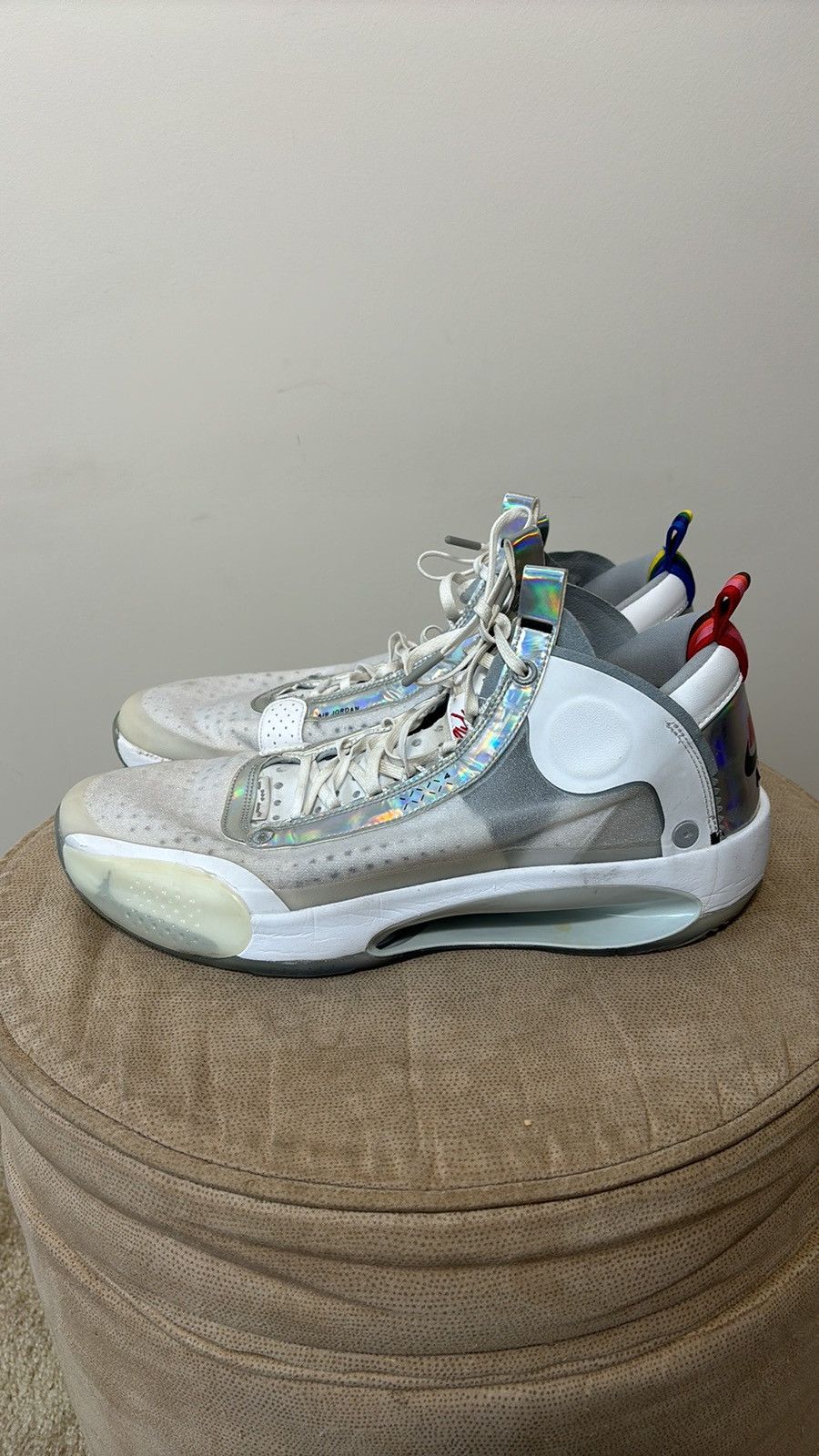 Jordan Brand × Nike Jordan XXXIV White Metallic Silver AR3240-101 Size US 14 / EU 47 - 3 Thumbnail