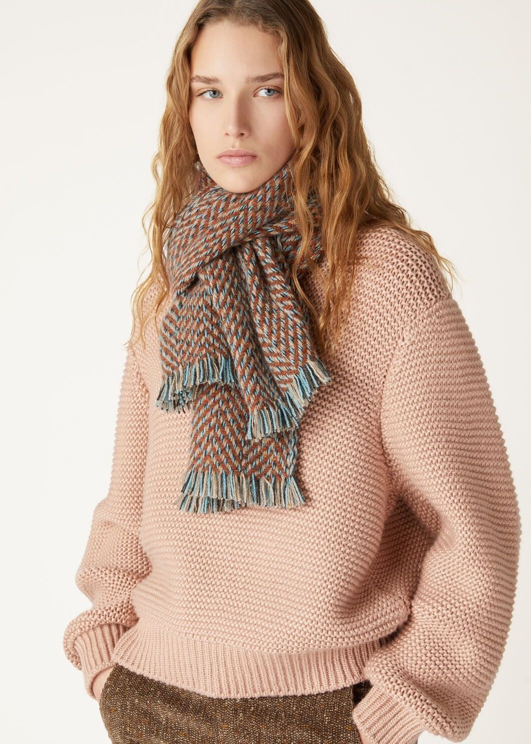 Loro Piana o1w1db10725 FAO5464 Size: OS / Chevron Scarf in Brown Size ONE SIZE - 2 Thumbnail