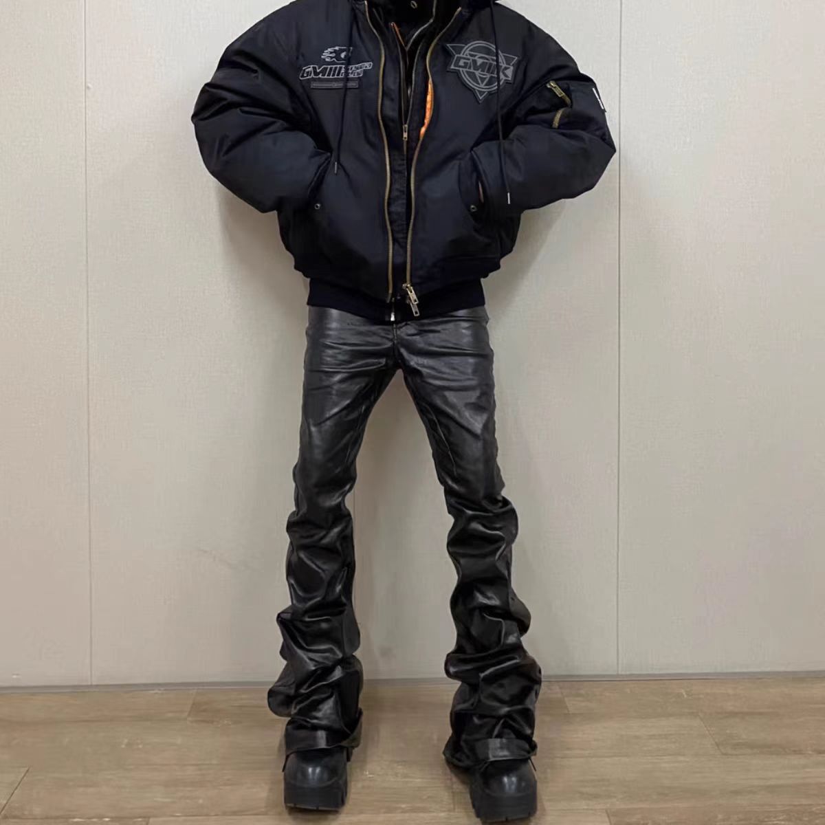 Japanese Brand × Vintage Street Dark Punk Hip Hop Glossy Pants Size US 33 - 2 Thumbnail