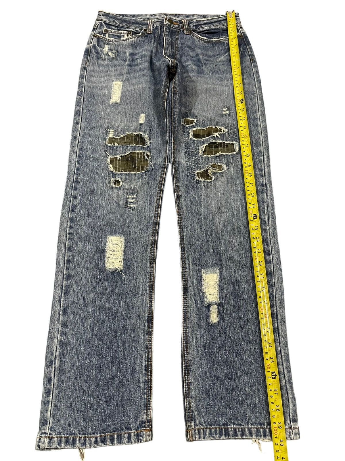 14th Addiction Vintage Japanese Brand Distressed Sashiko Style Jeans Size US 30 / EU 46 - 10 Thumbnail