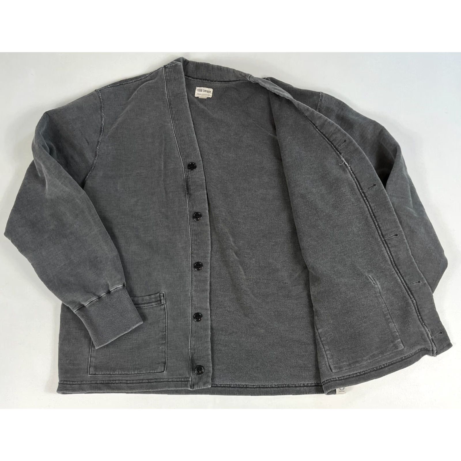 Todd Snyder Todd Snyder Men's Cardigan Sweatshirt Shirt XL Gray 100% Cotton French Terry V-Neck Buttoned Knit Size US XL / EU 56 / 4 - 4 Thumbnail