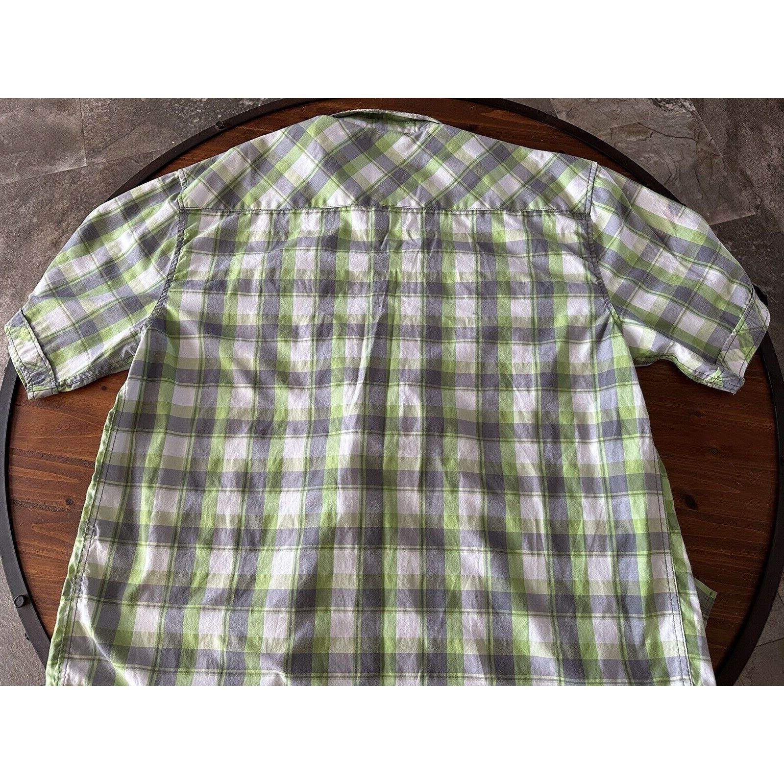 Other Red Ape Mens Shirt 2XL Plaid Green/Gray/White w/Black Trim Size US XXL / EU 58 / 5 - 13 Thumbnail