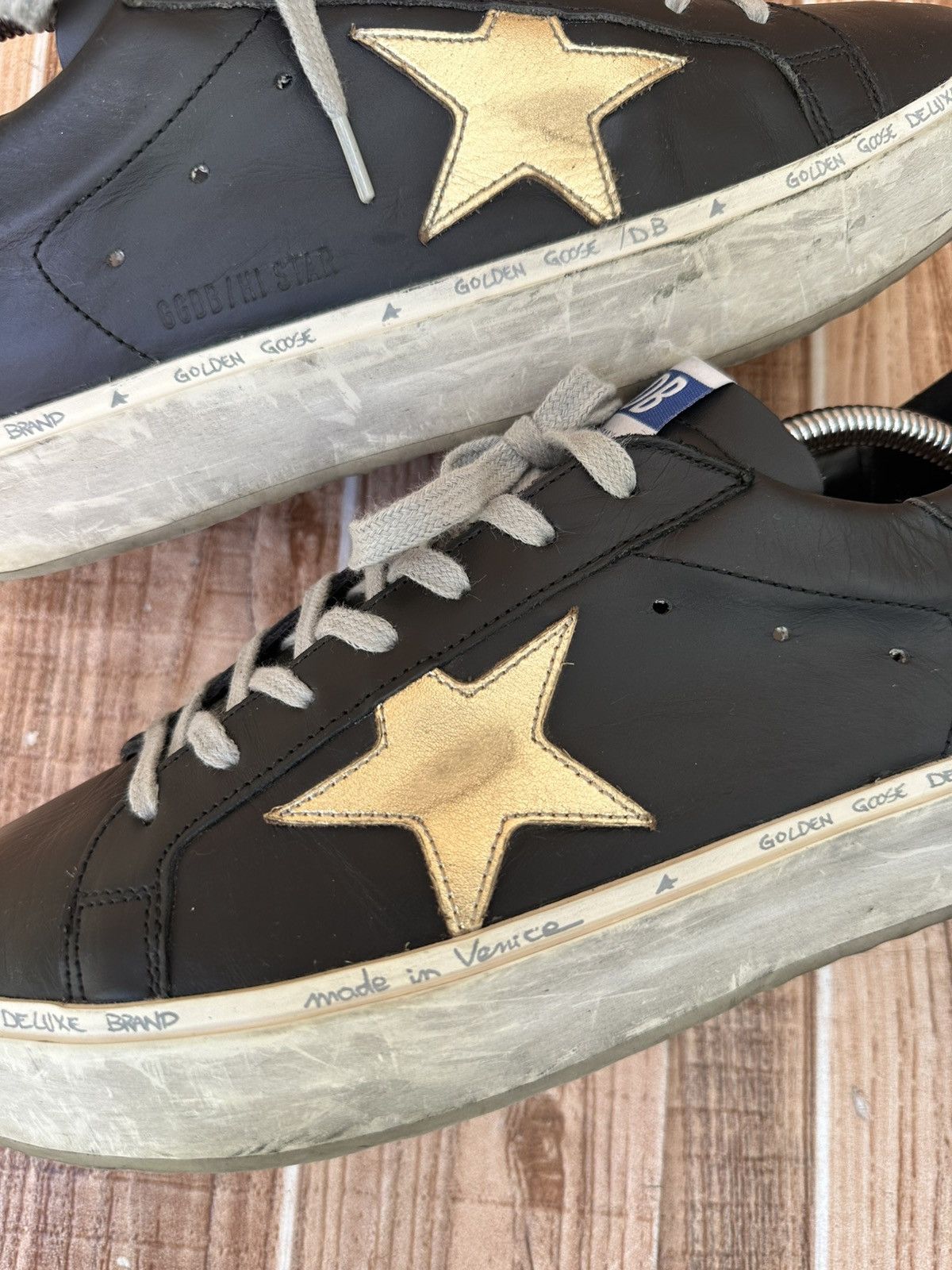 Golden Goose Golden Goose GGDB High Star Black Silver Low Top Sneakers Size US 9 / EU 42 - 14 Thumbnail