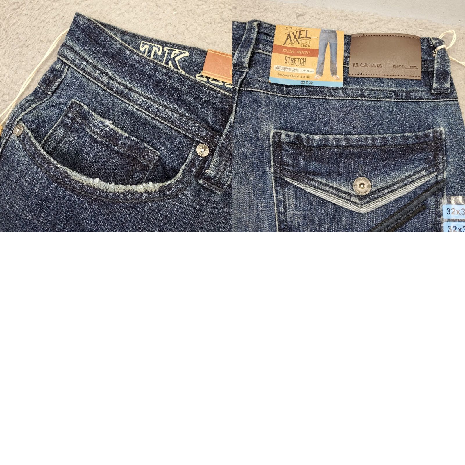 Vintage Axel Jeans Mens Bootcut Slim 32x32 Blue Denim Stretch High Waisted Straight Shirt Size US 32 / EU 48 - 8 Thumbnail