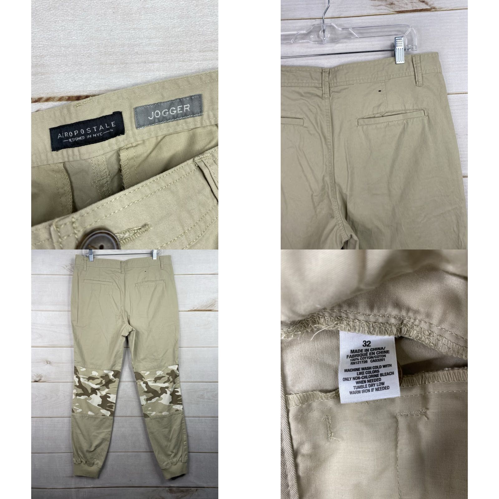 Vintage Aéropostale Cargo Jogger Pants Mens 32 Tan Khaki Camo Knee Cotton Preppy Pants Size US 32 / EU 48 - 8 Thumbnail