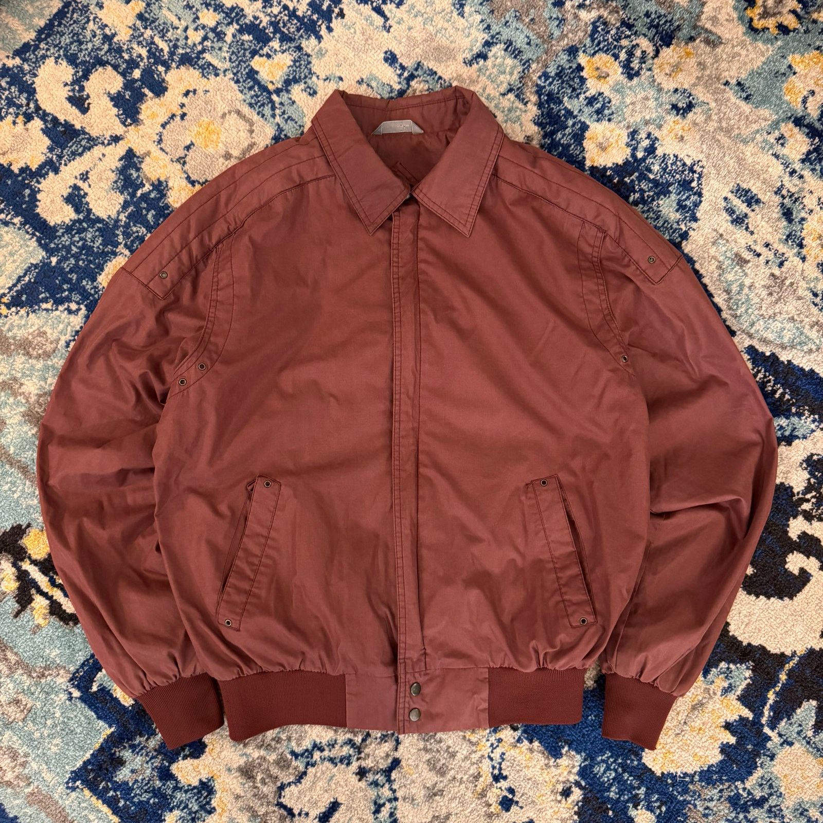 Members Only × Vintage Vintage 80s Zip Up Collar Jacket - Red / Maroon Fits S/M Size US M / EU 48-50 / 2 - 2 Thumbnail