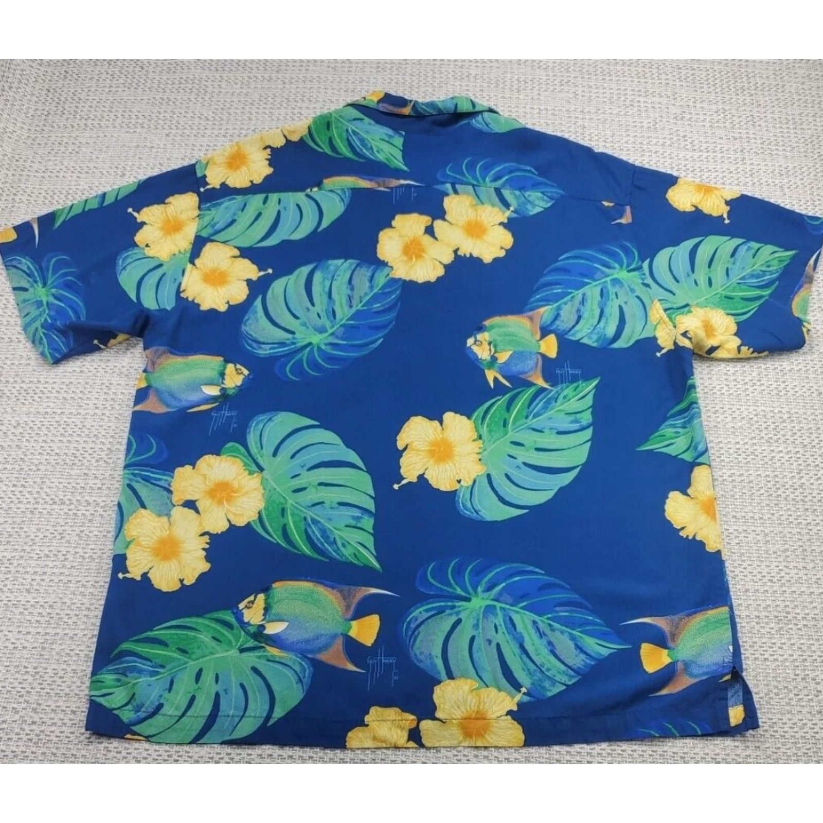 Guy Harvey VINTAGE Guy Harvey Shirt Mens Large Aftco Bluewater Hawaiian Short Sleeve Button Up USA Size US L / EU 52-54 / 3 - 7 Thumbnail