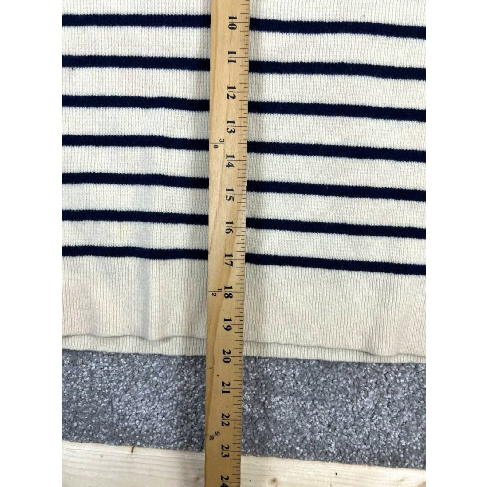 Madewell Madewell Sweater Womens XS White Blue Merino Wool Knit Pullover Striped Crew Neck Long Sleeve Casual Winter Spring Fall Size XS / US 0-2 / IT 36-38 - 8 Thumbnail