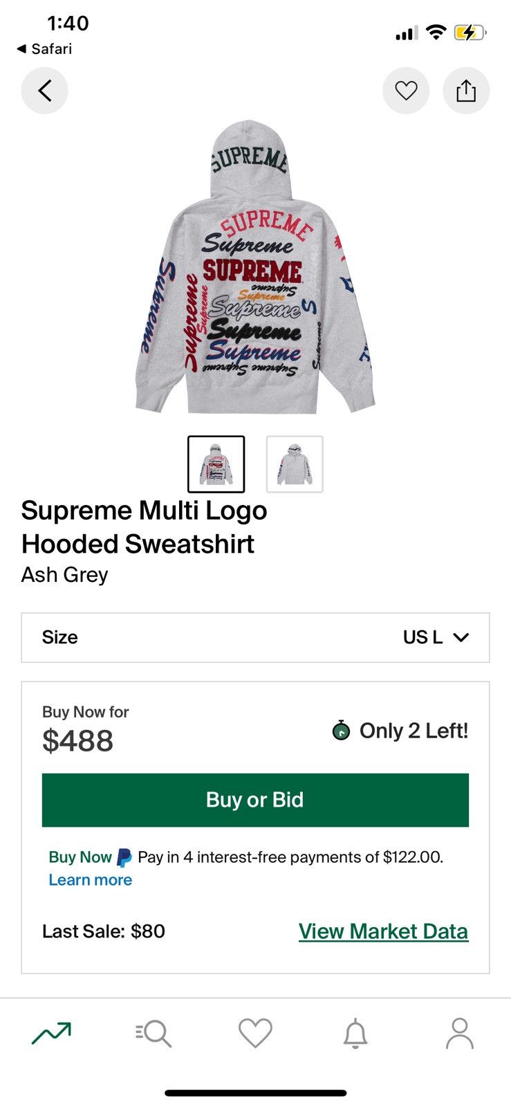 Supreme M SUPREME MULTI LOGO HOODED SWEATSHIRT Size US M / EU 48-50 / 2 - 2 Thumbnail