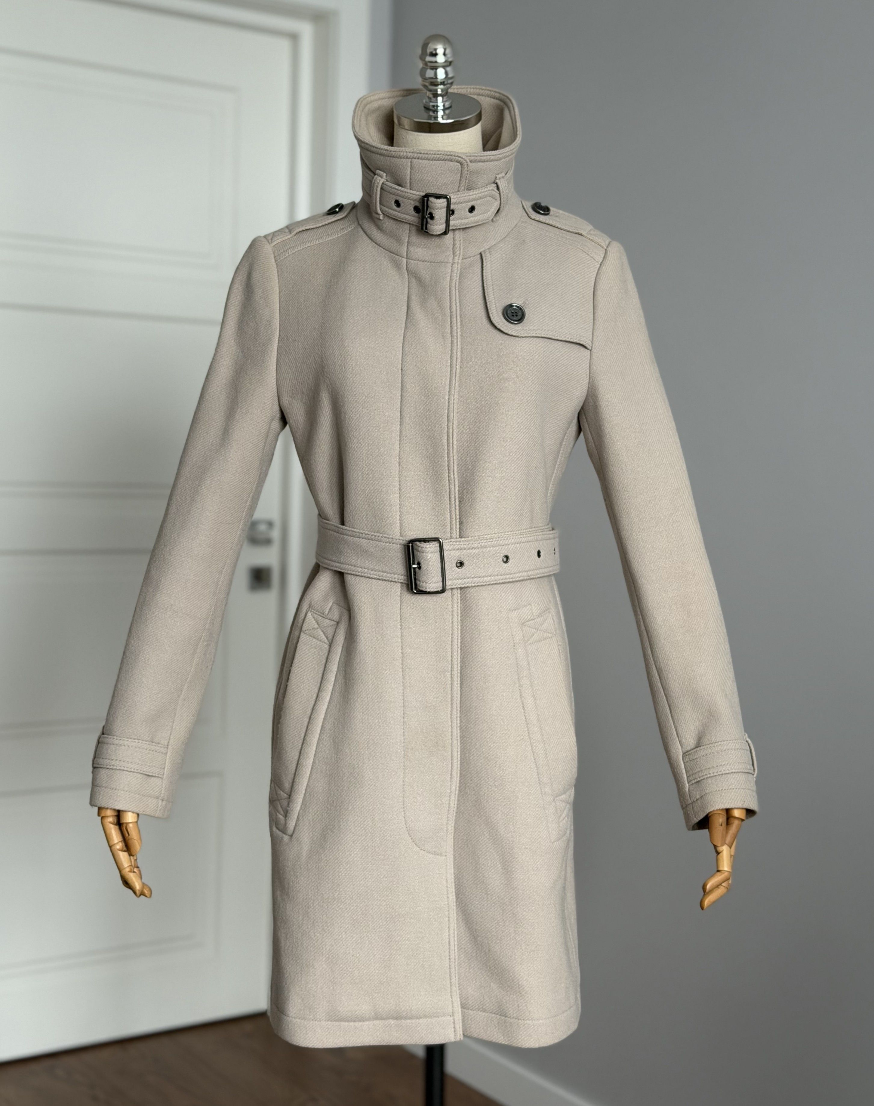 Burberry BURBERRY BRIT Wool Kensington Trench Coat Belt Luxury Brand Size L / US 10 / IT 46 - 1 Thumbnail