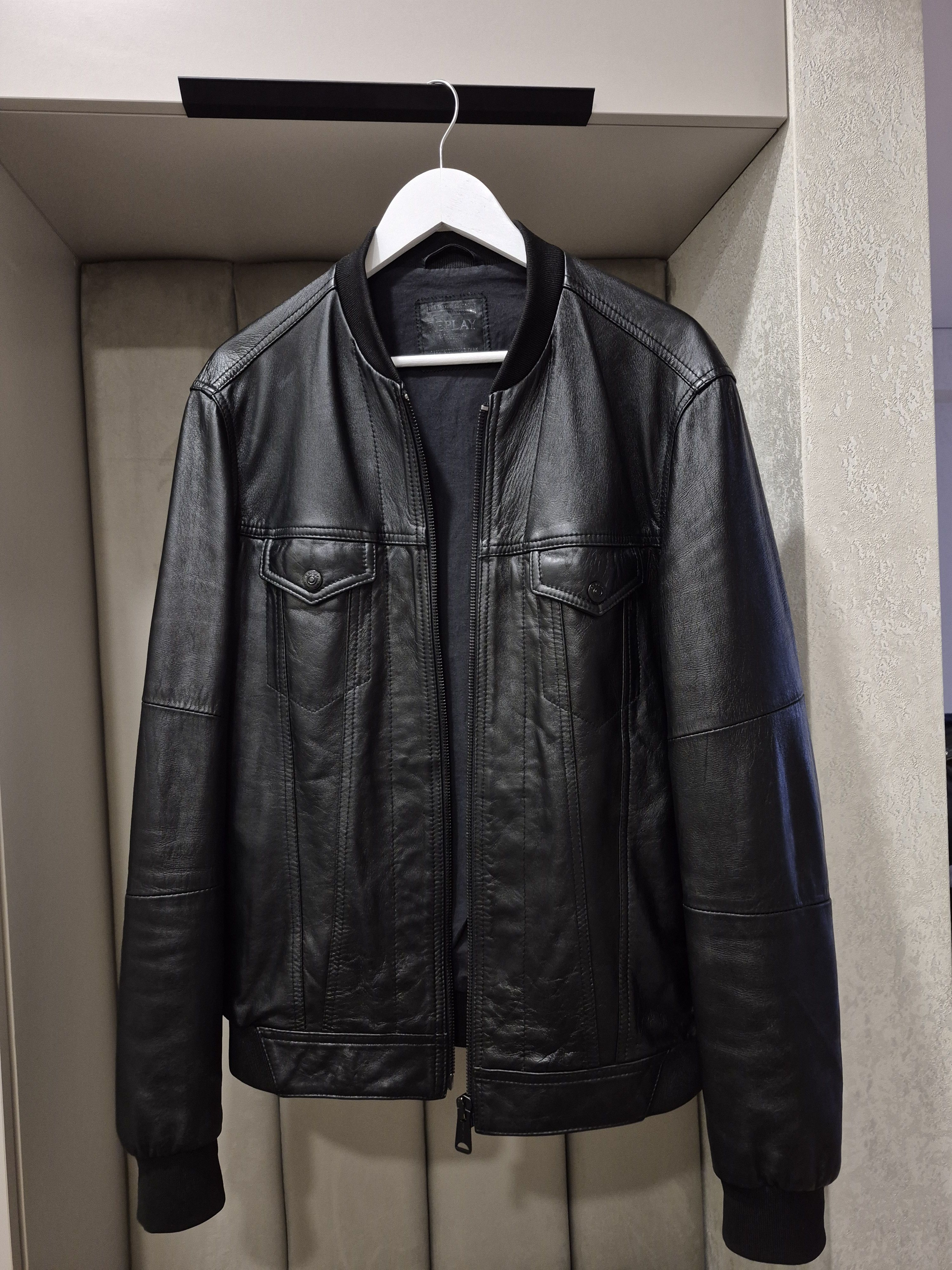 Replay leather bomber jacket