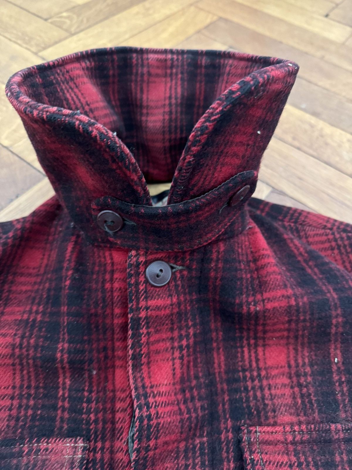 Woolrich Woolen Mills Vintage Woolrich Red Plaid Wool Coat - Fits Large Size US L / EU 52-54 / 3 - 3 Thumbnail