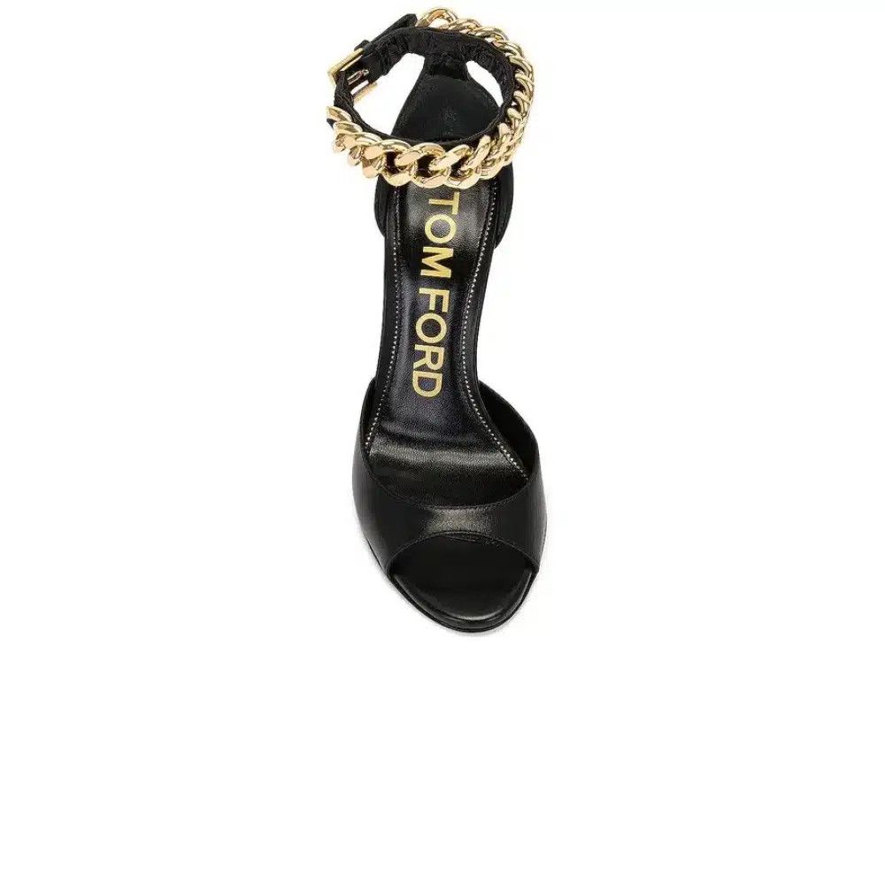 Tom Ford o1loc1c0426 W3323 Iconic Chain 105 Sandals in Black Size US 10 / IT 40 - 4 Thumbnail