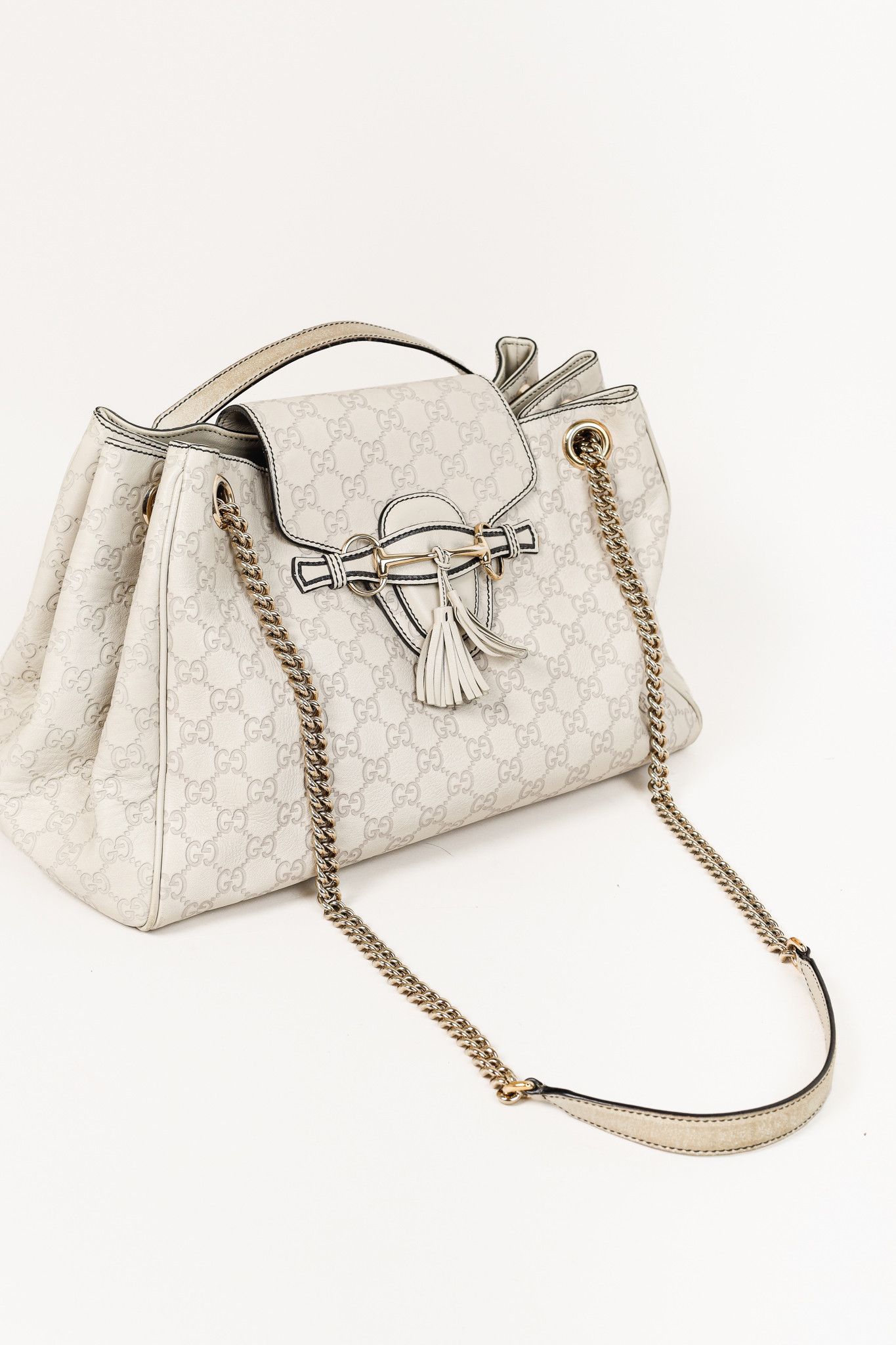 Gucci Gucci Medium Emily Off-White Guccissima Leather Shoulder Bag Size ONE SIZE - 6 Thumbnail