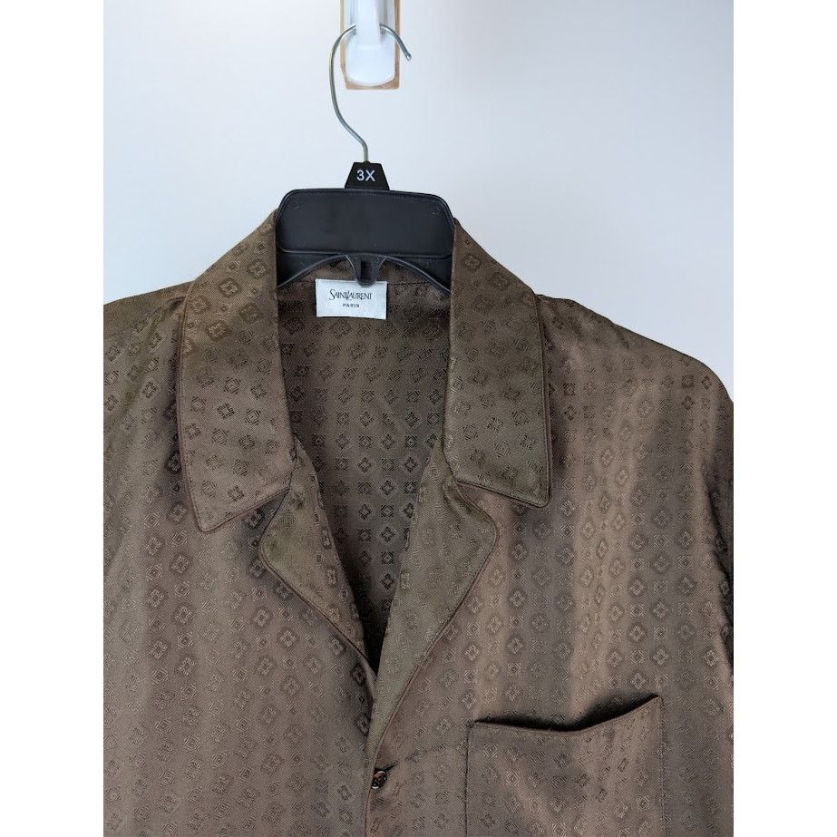 Saint Laurent Paris o1rshd1 Button Shirt in Brown Size US S / EU 44-46 / 1 - 7 Thumbnail