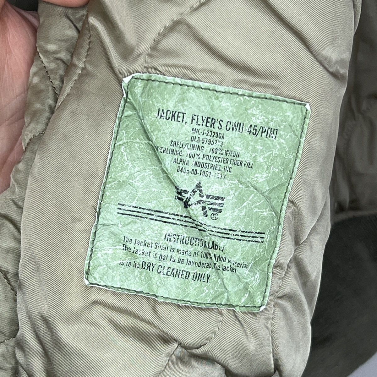 Alpha Industries Alpha Industries CWU 45 Rare Bomber Jacket Vintage Khaki Size US XL / EU 56 / 4 - 8 Thumbnail