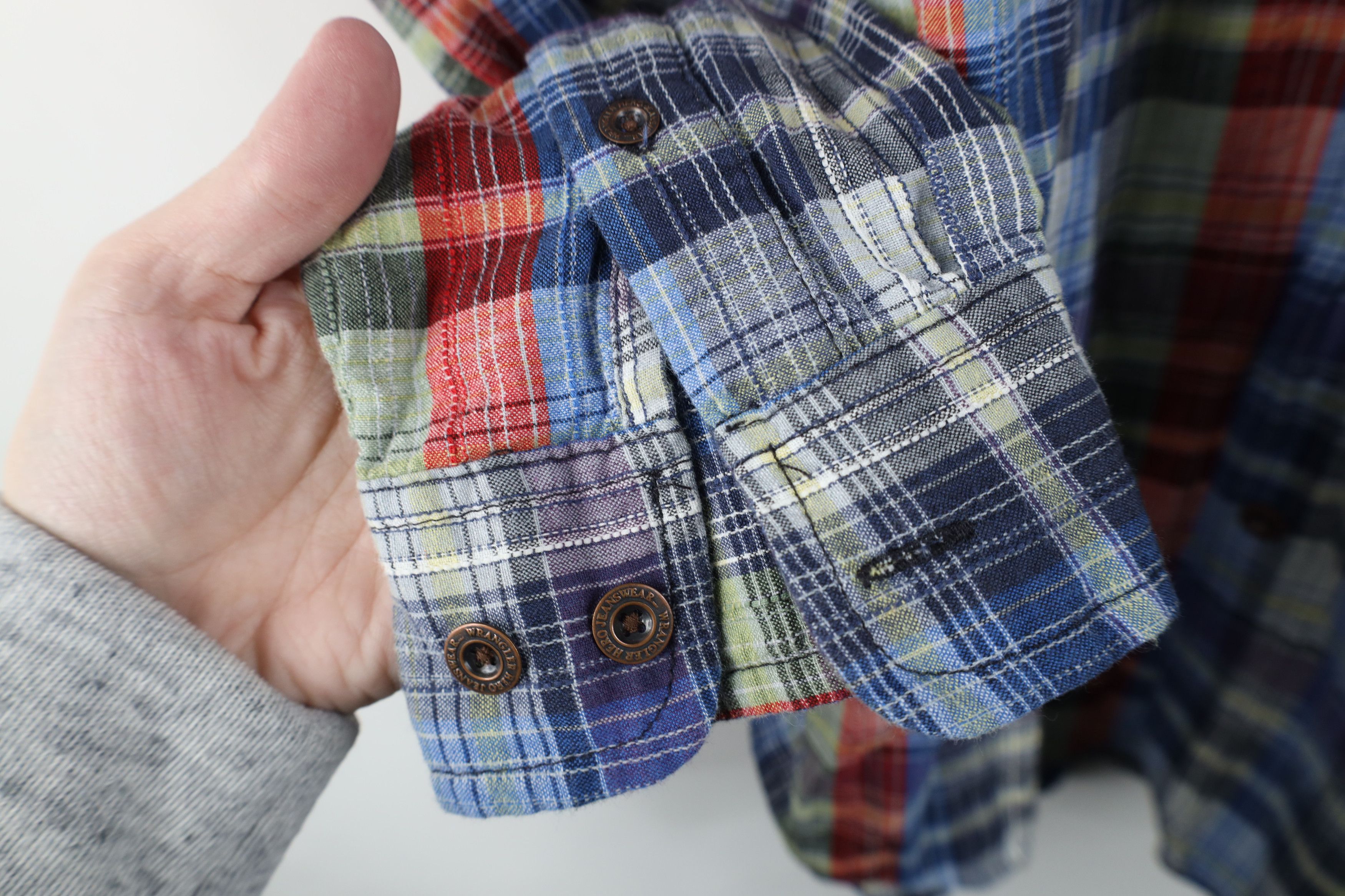 Wrangler Vintage Wrangler Plaid Knit Collared Button Down Shirt Size US M / EU 48-50 / 2 - 6 Thumbnail