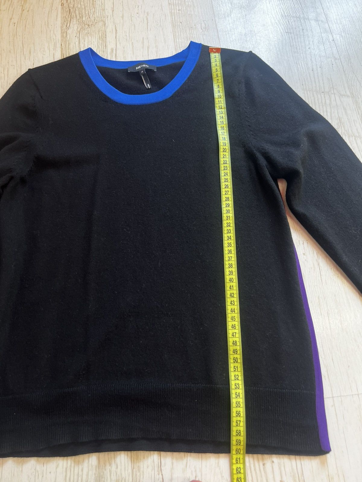 ME+EM ME+EM Colorblock Wool Sweater Black Multi Panel Knit Size M Size M / US 6-8 / IT 42-44 - 13 Thumbnail