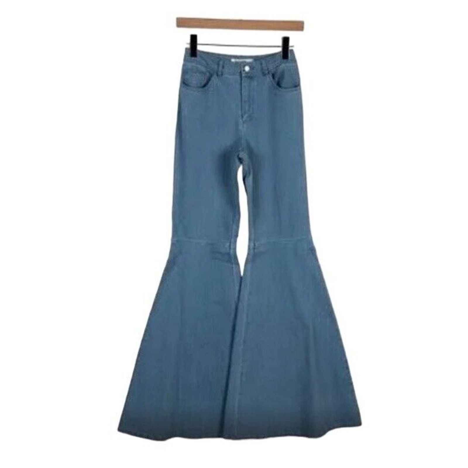 Haute Hippie Haute Hippie High Waist Wide Leg Bell Bottom Jeans Size 4 Size 27" / US 4 / IT 40 - 1 Thumbnail