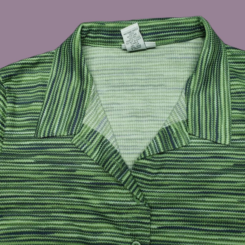 Vintage Rue21 Shirt Top Womens XS Green Space Dye Stretch Button Up Collared New Size XS / US 0-2 / IT 36-38 - 1 Thumbnail