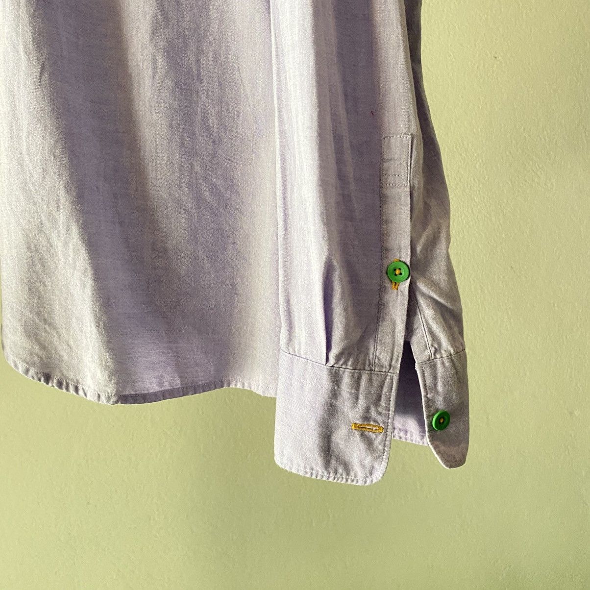 Frapbois FRAPBOIS Bright Lavender Mandarin Collar Button-Up Shirt Size M / US 6-8 / IT 42-44 - 6 Thumbnail
