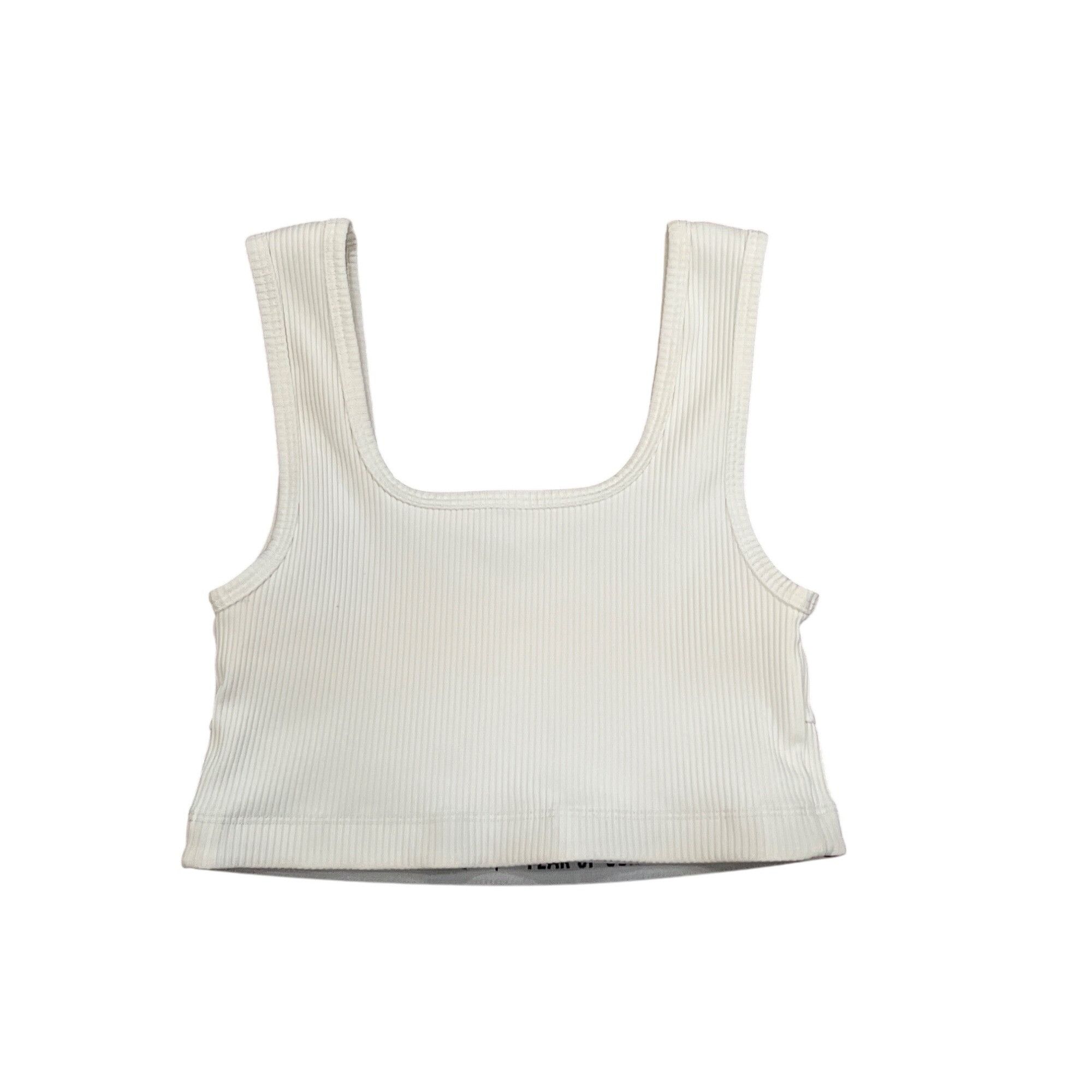 Other Year Of Ours Ribbed White Crop Tank Top Medium Made in USA Size M / US 6-8 / IT 42-44 - 2 Thumbnail