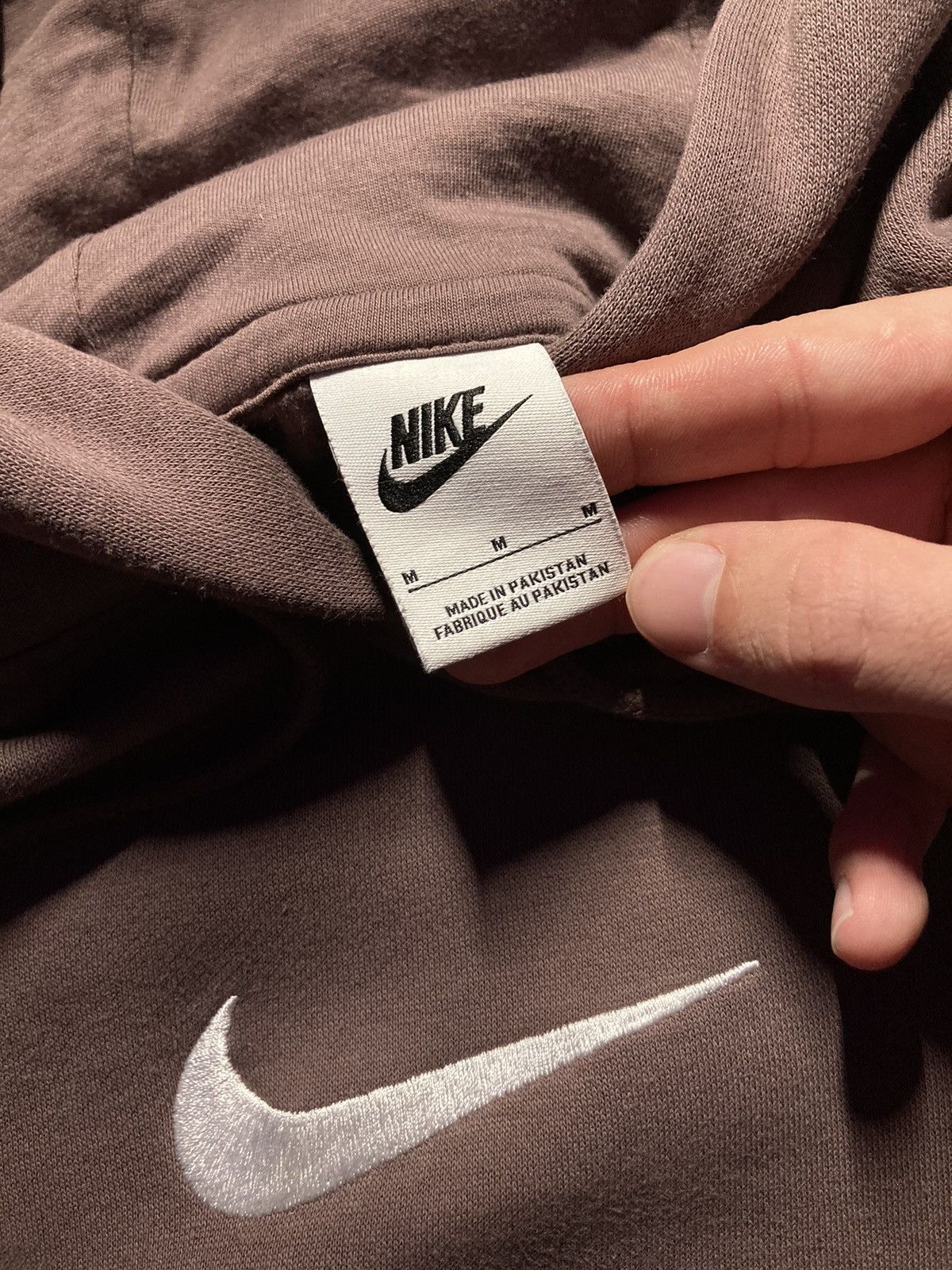 Nike × Vintage ⛩️Nike Hoodie Center Logo Brown Vintage Y2K Baggy Oversize ⛩️ Size US M / EU 48-50 / 2 - 7 Thumbnail