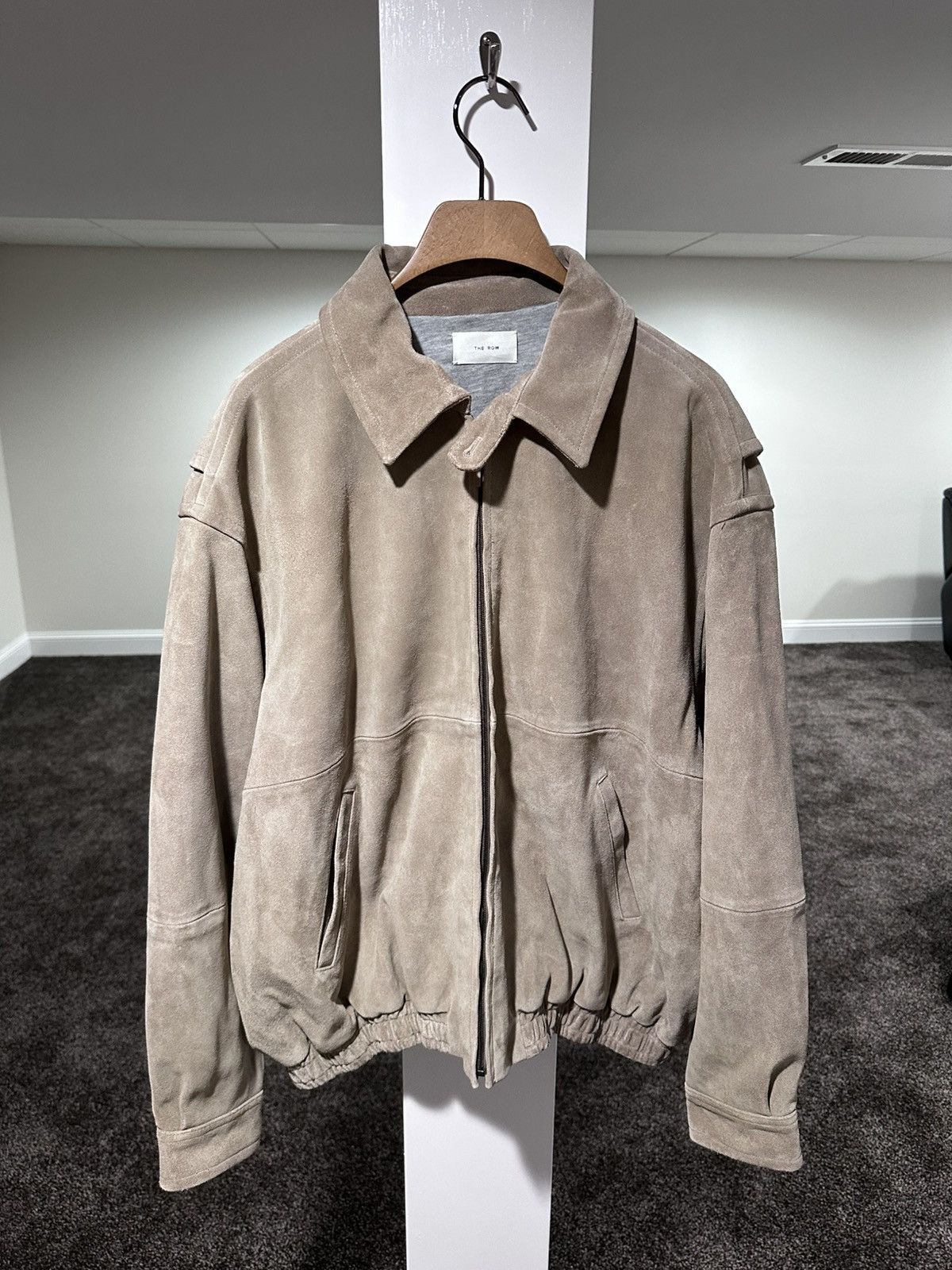 The Row The Row Ronan Suede Calfskin Leather Biege Bomber Jacket Size US M / EU 48-50 / 2 - 1 Thumbnail