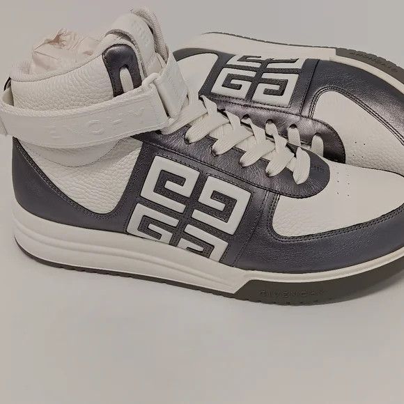 Givenchy GIVENCHY G4 Strapped White Logo High Top Sneakers- EU43/US10 Size US 10 / EU 43 - 7 Thumbnail