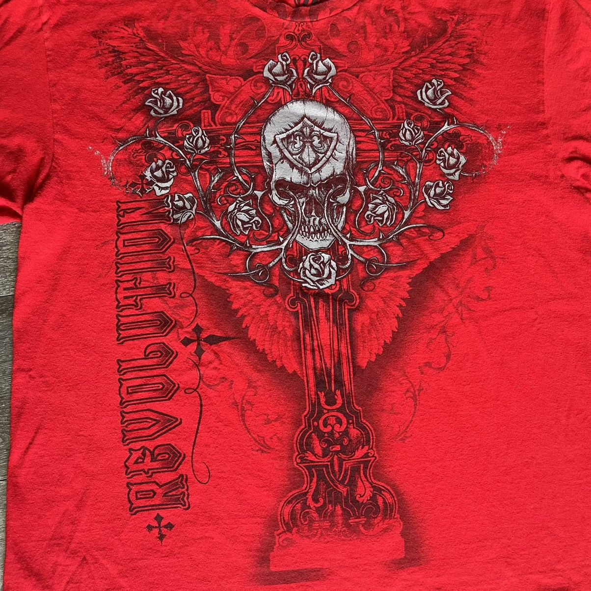 Affliction Vintage 2000s Affliction Style Revolution Skull Cross Tee Size US XL / EU 56 / 4 - 2 Thumbnail