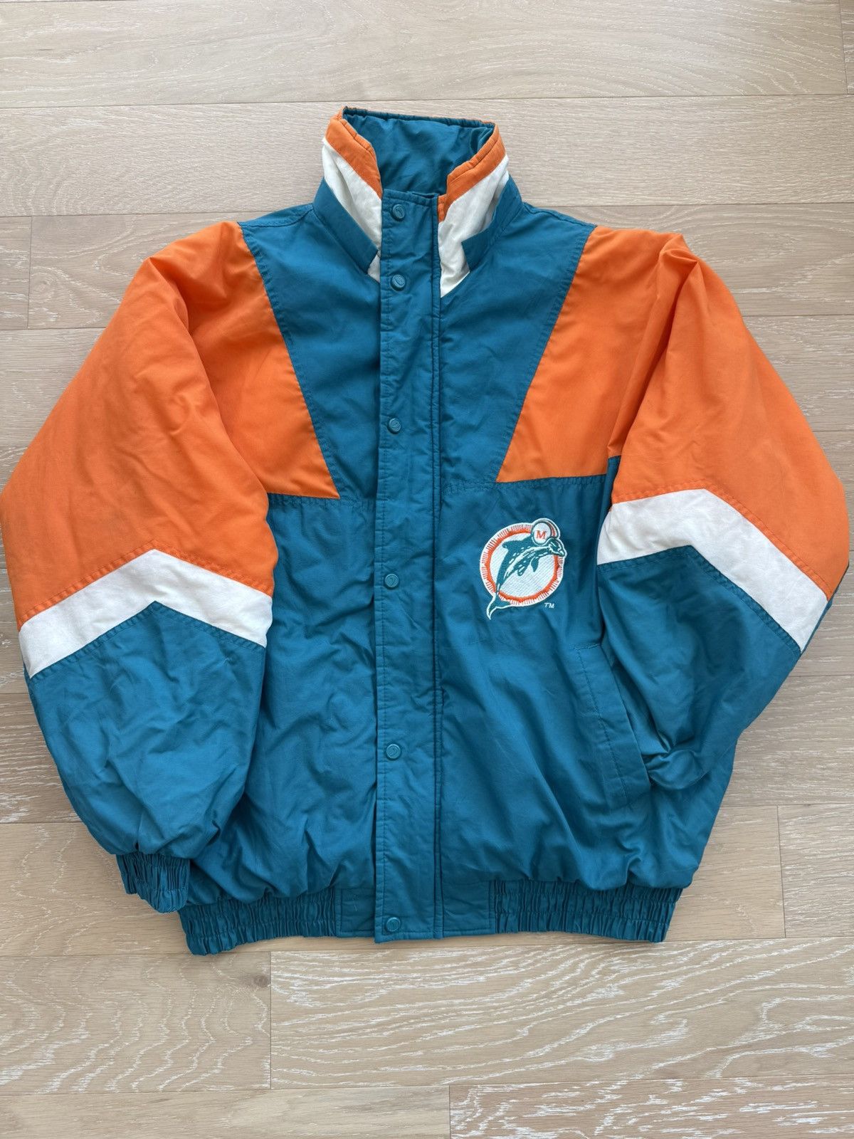Chalk Line Vintage 90s Miami Dolphins NFL Parka Chalk Line Size US XL / EU 56 / 4 - 2 Thumbnail