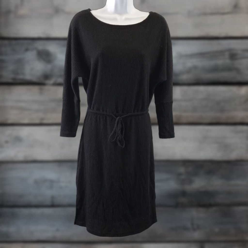 Vintage VINTAGE Cupcakes and Cashmere Womens Jenilee Rib Knit Dress XS Black Tie Waist Size XS / US 0-2 / IT 36-38 - 1 Thumbnail